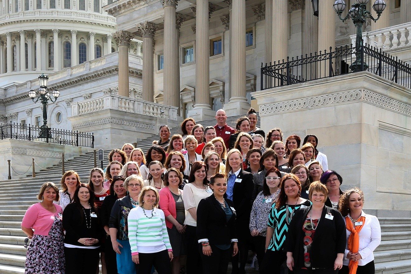 Elizabeth Dole Foundation fellows in front of the Capitol building