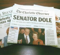 Elizabeth Dole.Senate Election.Charlotte Observer Headline.11